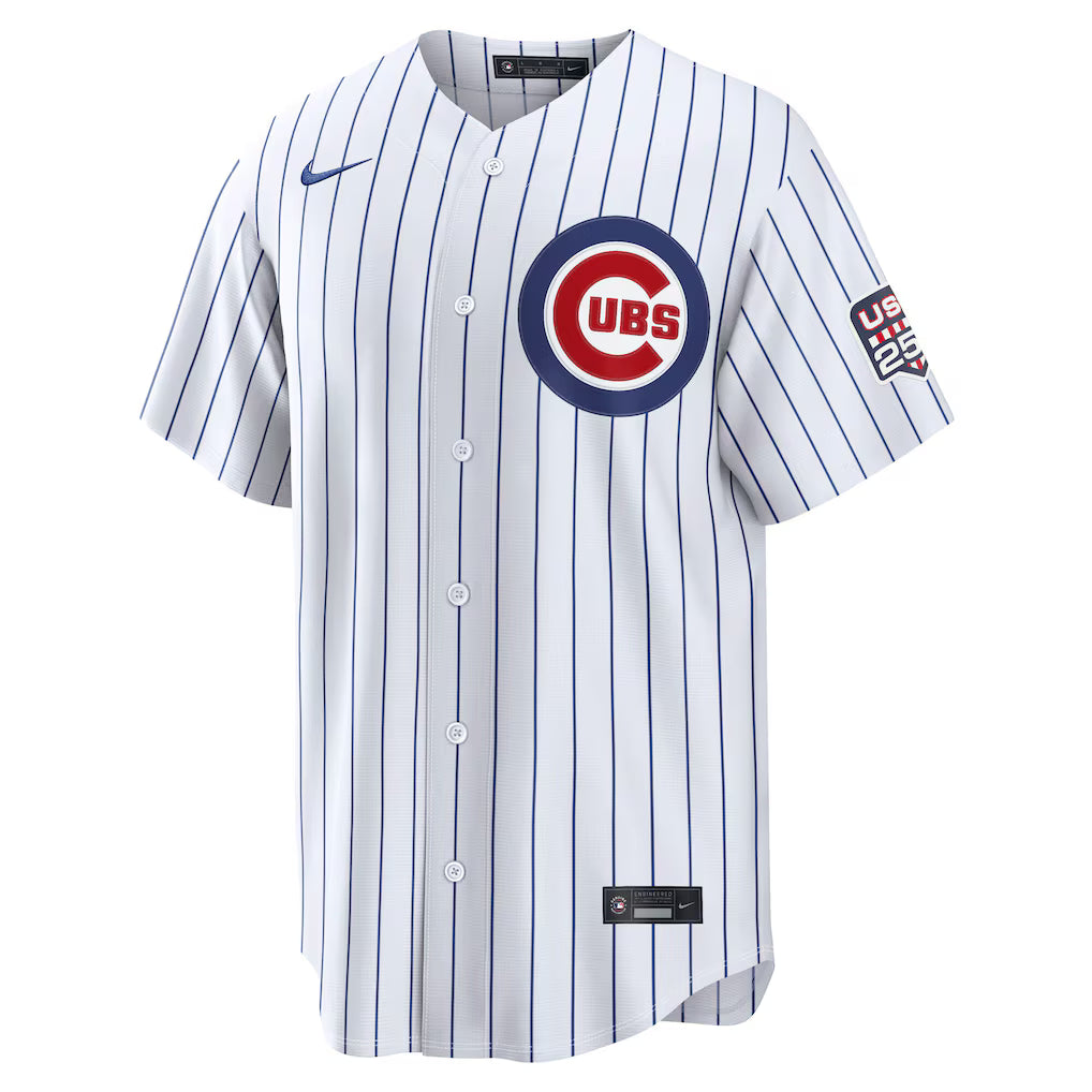 Alex Bregman Chicago Cubs USA 250 Fourth of July Home Baseball Jersey – White