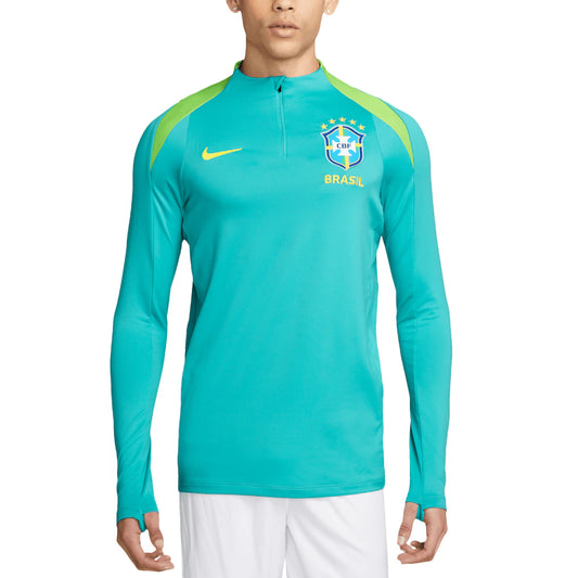 Brazil National Team 2026 Strike Drill Performance Quarter-Zip Pullover Top - Aqua