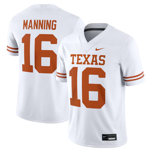 Arch Manning Texas Longhorns Game Jersey - White -