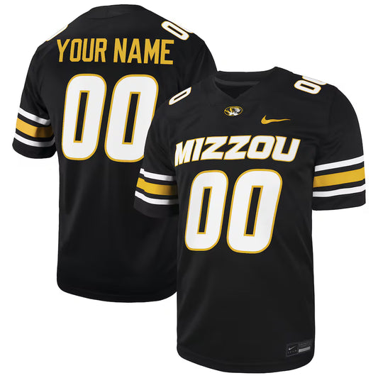 Missouri Tigers Custom Football Game Jersey - Black - NCAA