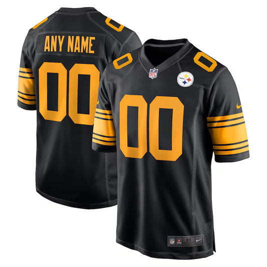 Pittsburgh Steelers Alternate Custom Game Jersey - Black - NFL