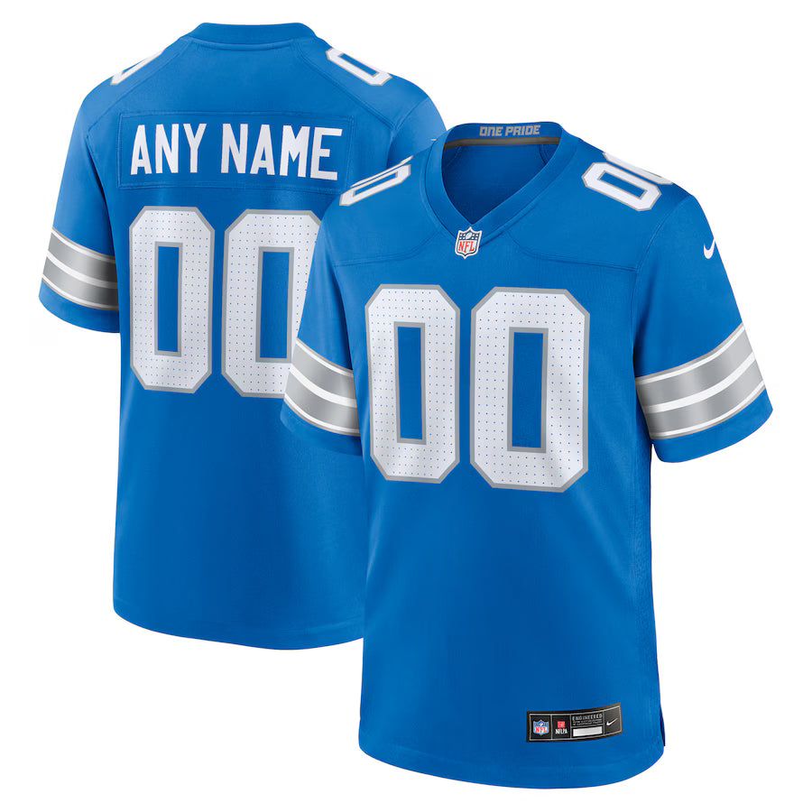 Detroit Lions Custom Game Jersey - Blue - NFL