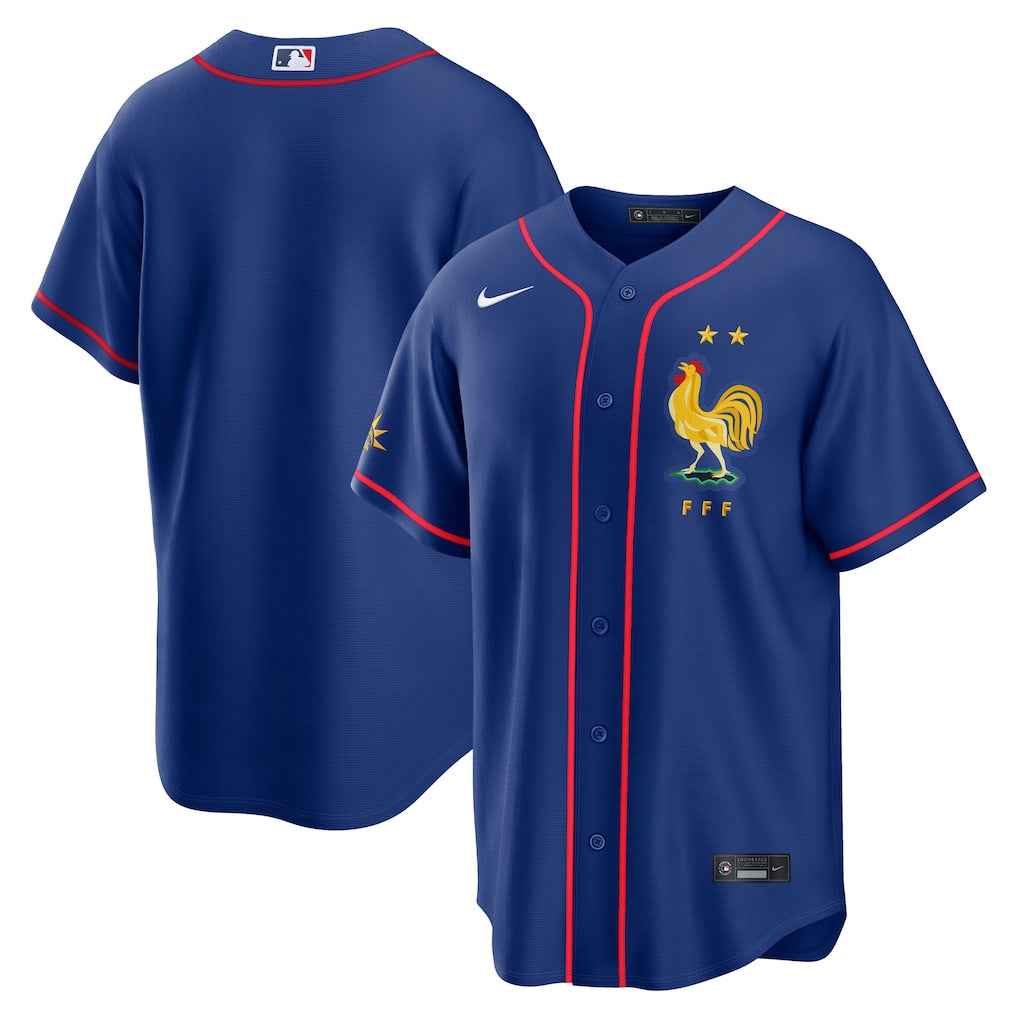 France National Baseball Team Stadium Replica Jersey - Blue