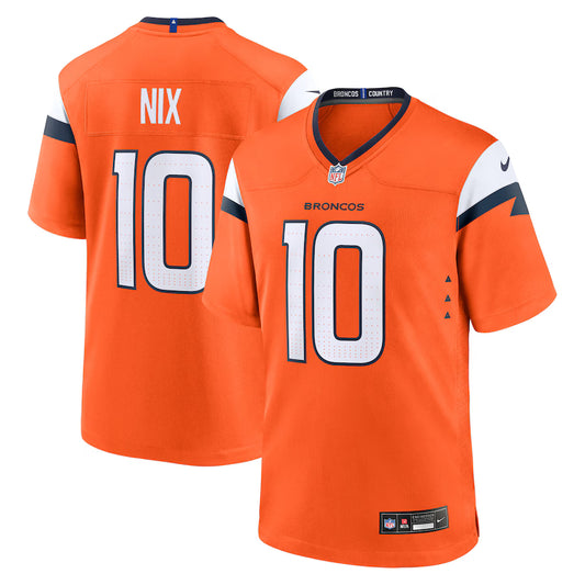 Bo Nix Denver Broncos Player Game Jersey - Orange - NFL