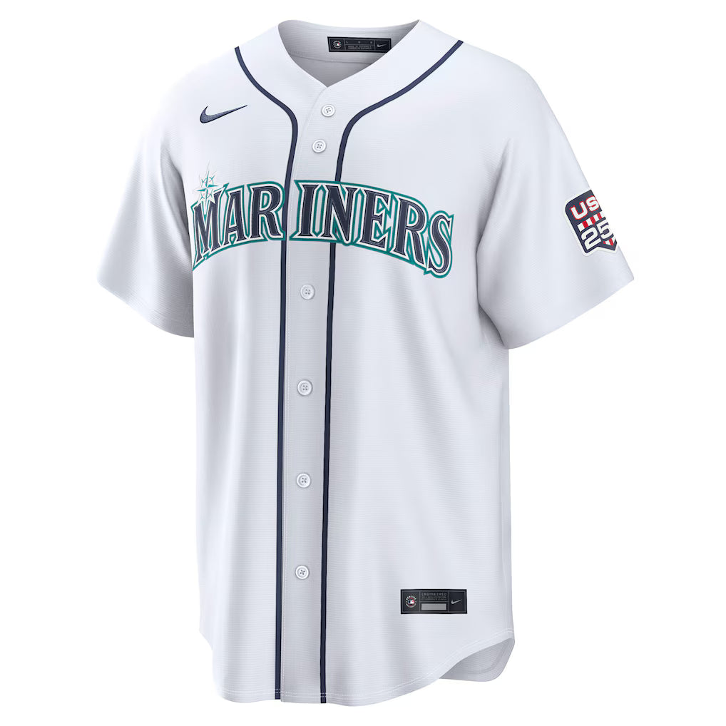Cal Raleigh Seattle Mariners USA 250 Fourth of July Home Baseball Jersey – White