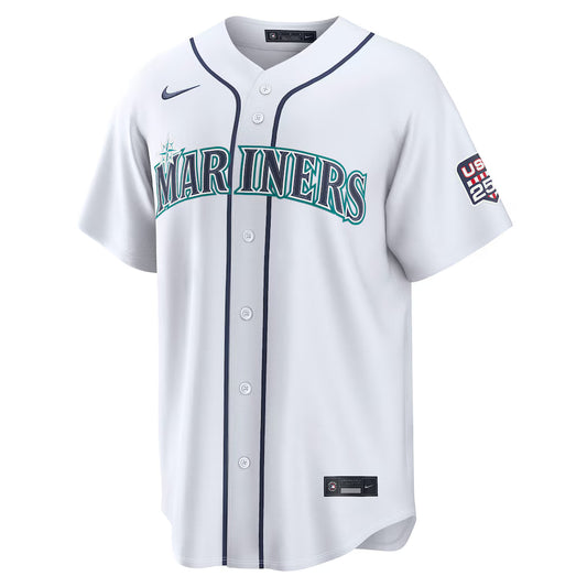 Cal Raleigh Seattle Mariners USA 250 Fourth of July Home Baseball Jersey – White