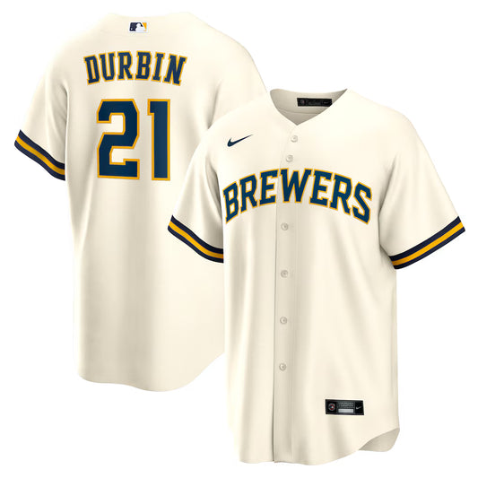 Caleb Durbin Milwaukee Brewers Jersey - Cream