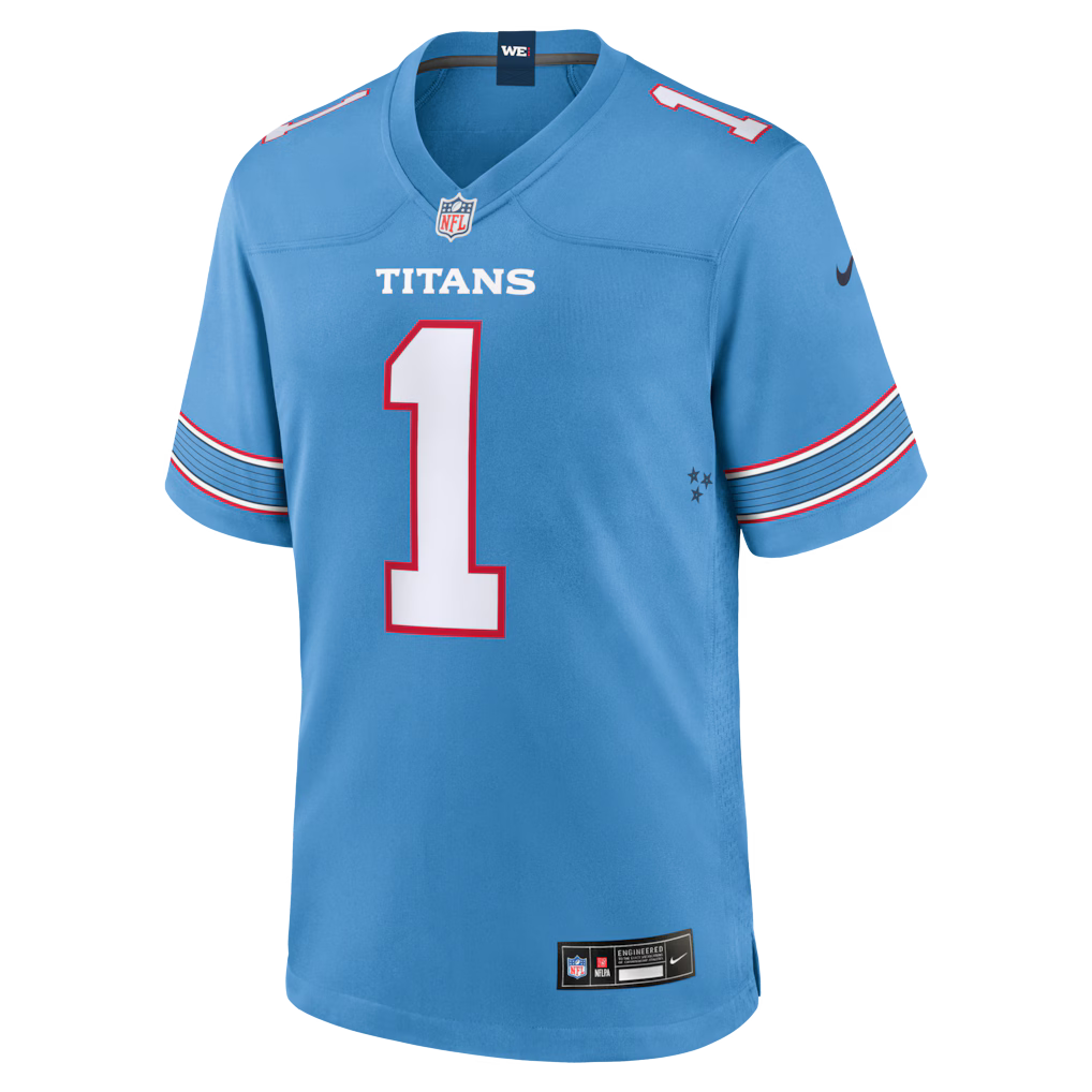 Cameron Ward Tennessee Titans Game Jersey - Light Blue