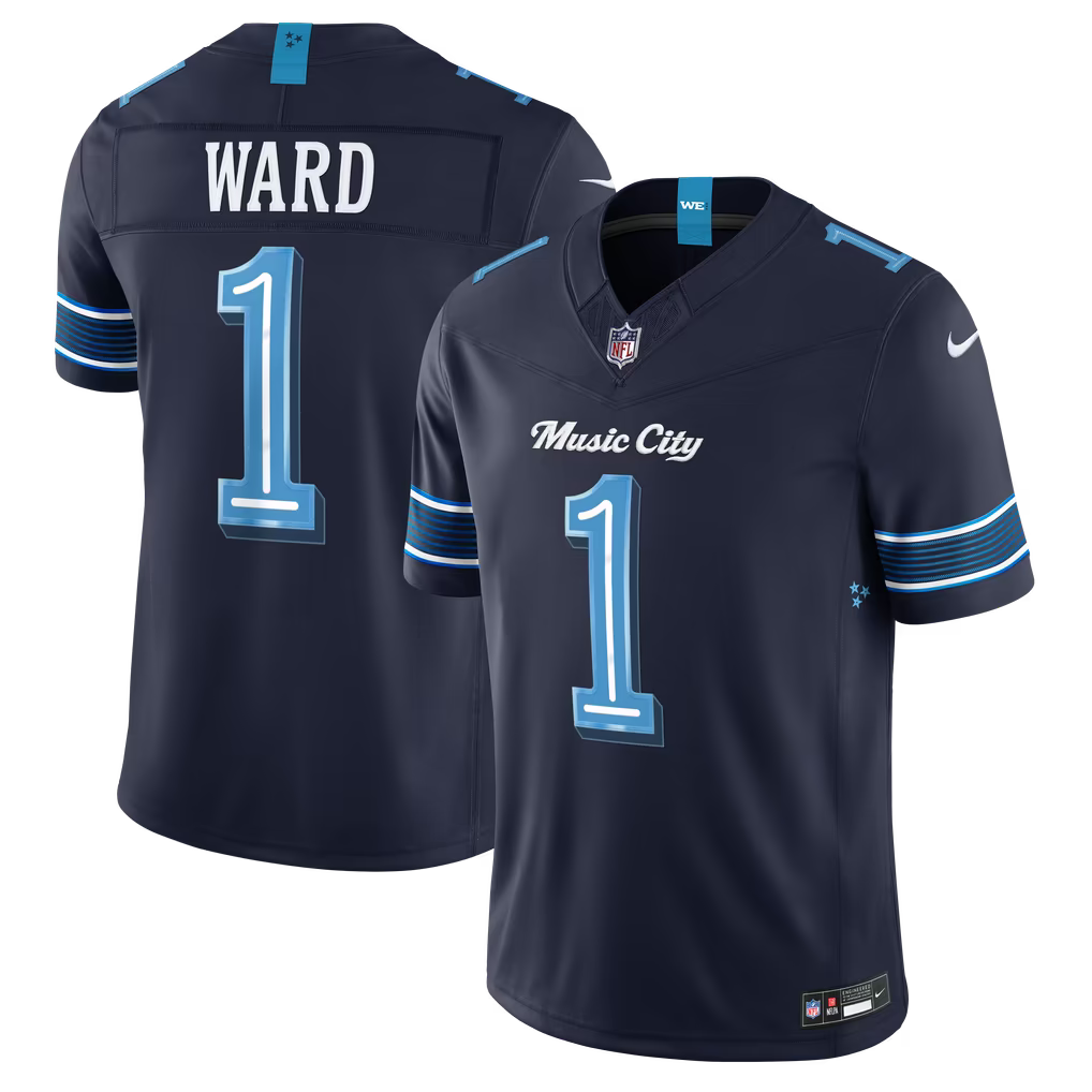 Ward Navy #1 Tennessee Titans 2026 Rivalries Stitched Football Jersey