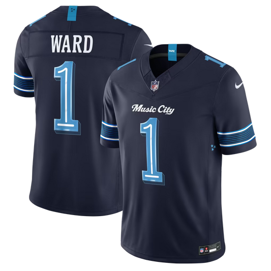 Ward Navy #1 Tennessee Titans 2026 Rivalries Stitched Football Jersey
