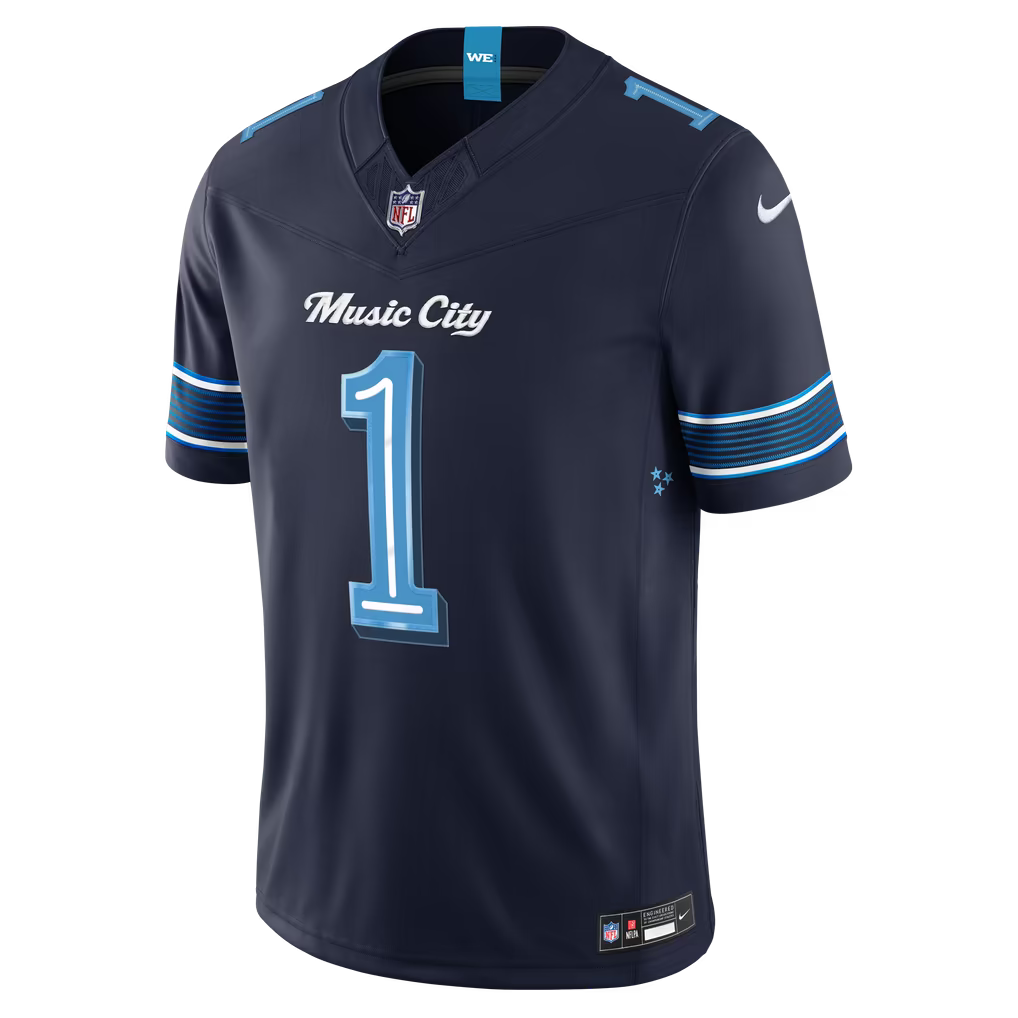 Ward Navy #1 Tennessee Titans 2026 Rivalries Stitched Football Jersey