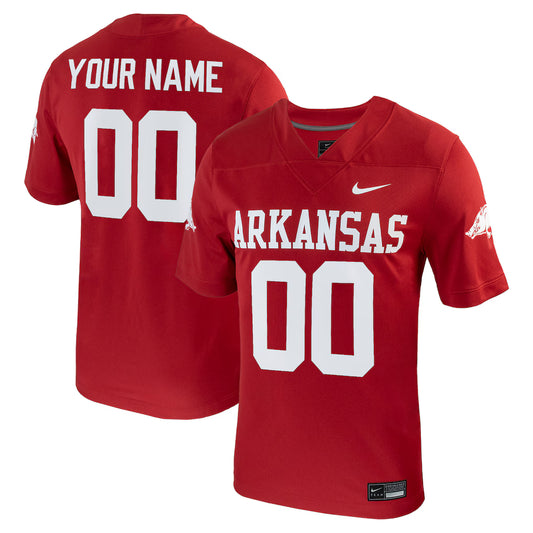 Arkansas Razorbacks Custom Football Game Jersey - Cardinal - NCAA