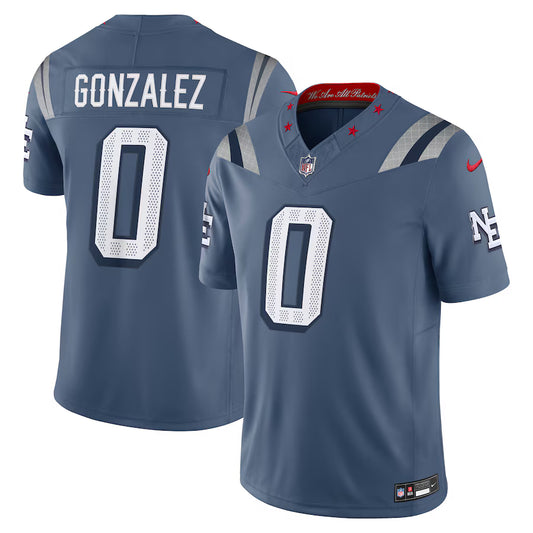 Christian Gonzalez New England Patriots 2025 Rivalries Collection Limited Jersey - Storm Blue - NFL