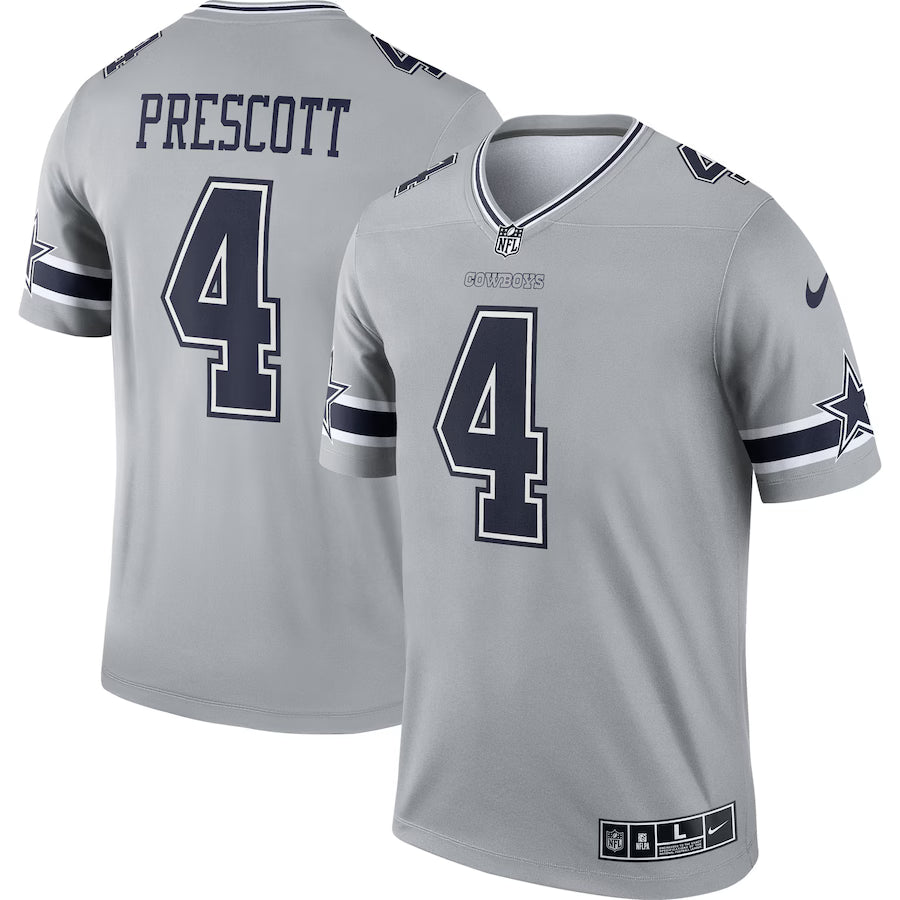 Dak Prescott Dallas Cowboys Inverted Legend Player Performance Top - Gray - NFL