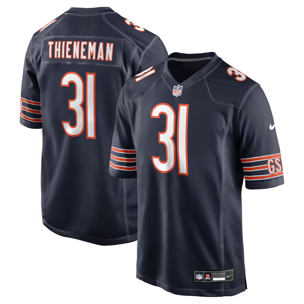 Dillon Thieneman #31 Chicago Bears Football Jersey - Navy