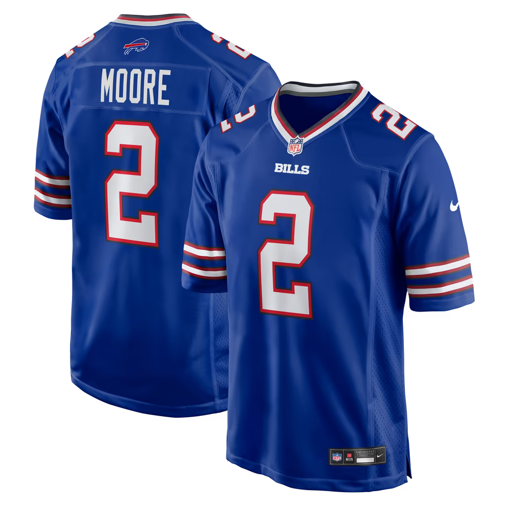 D.J. Moore #2 Buffalo Bills Football Jersey
