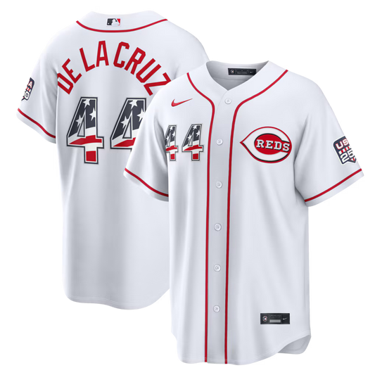 Elly De La Cruz Cincinnati Reds USA 250 Fourth of July Home Baseball Jersey – White