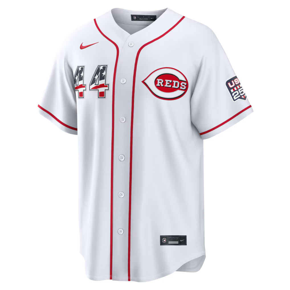 Elly De La Cruz Cincinnati Reds USA 250 Fourth of July Home Baseball Jersey – White