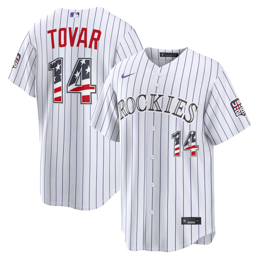Ezequiel Tovar Colorado Rockies USA 250 Fourth of July Home Baseball Jersey – White