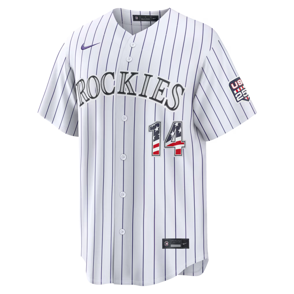 Ezequiel Tovar Colorado Rockies USA 250 Fourth of July Home Baseball Jersey – White