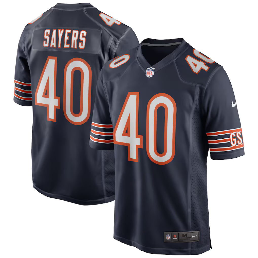 Gale Sayers #40 Chicago Bears Retired Player Football Jersey - Navy