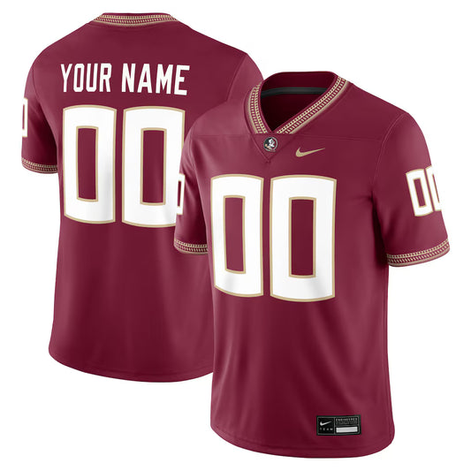 Florida State Seminoles Custom Football Game Jersey - Garnet - NCAA