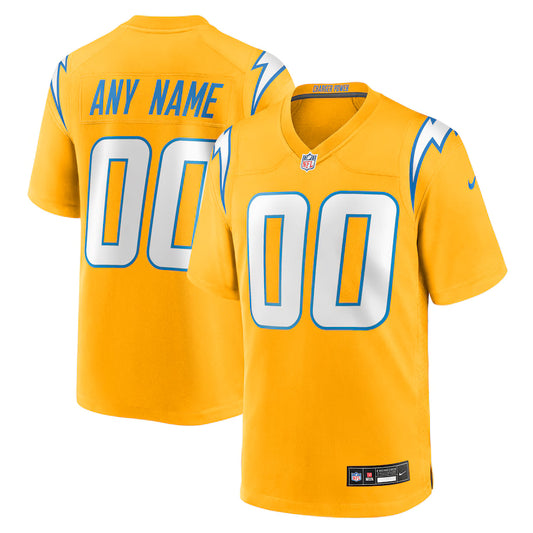 Los Angeles Chargers Alternate Charger Power Game Custom Jersey - Gold - NFL