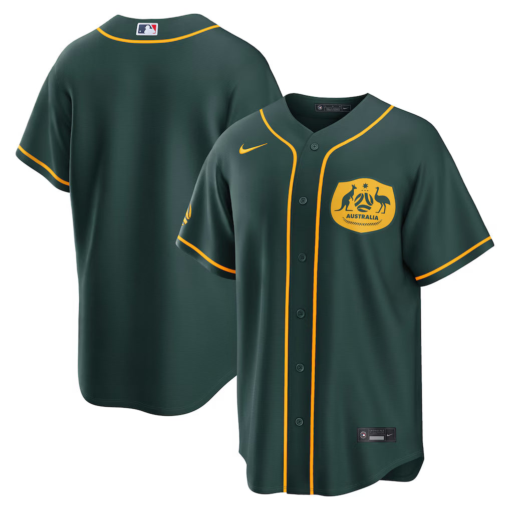 Australia National Baseball Team Stadium Replica Jersey - Green