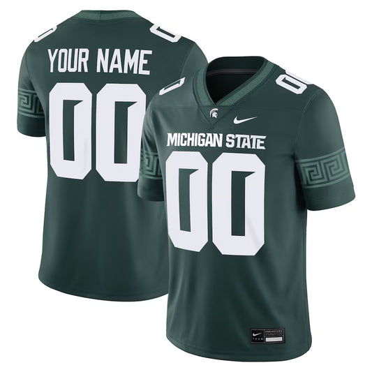 Michigan State Spartans Custom Football Game Jersey - Green - NCAA
