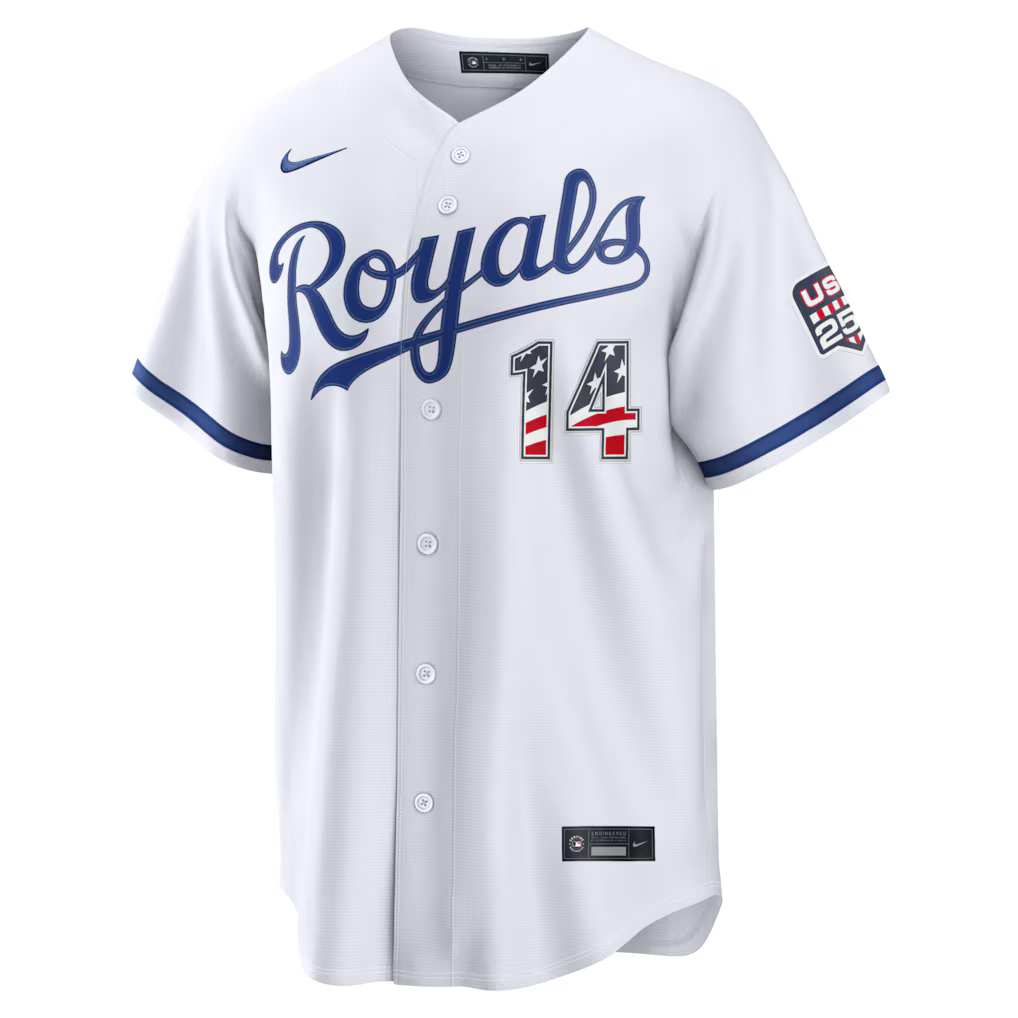 Jac Caglianone Kansas City Royals USA 250 Fourth of July Home Baseball Jersey – White