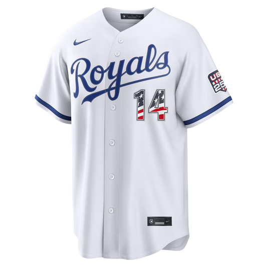 Jac Caglianone Kansas City Royals USA 250 Fourth of July Home Baseball Jersey – White
