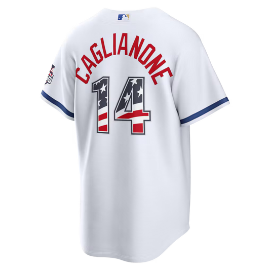 Jac Caglianone Kansas City Royals USA 250 Fourth of July Home Baseball Jersey – White