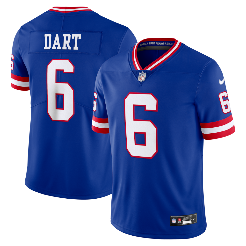 Jaxson Dart #6 New York Giants Royal Football Fan Jersey