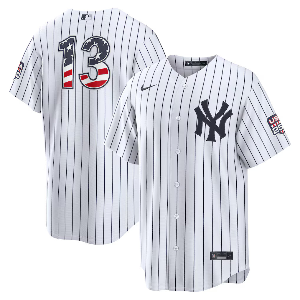 Jazz Chisholm Jr. New York Yankees USA 250 Fourth of July Home Baseball Jersey – White
