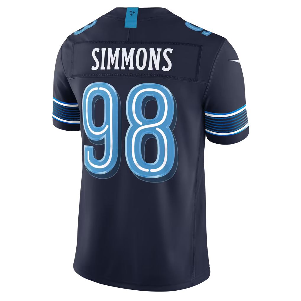 Jeffery Simmons Navy #98 Tennessee Titans 2026 Rivalries Stitched Football Jersey
