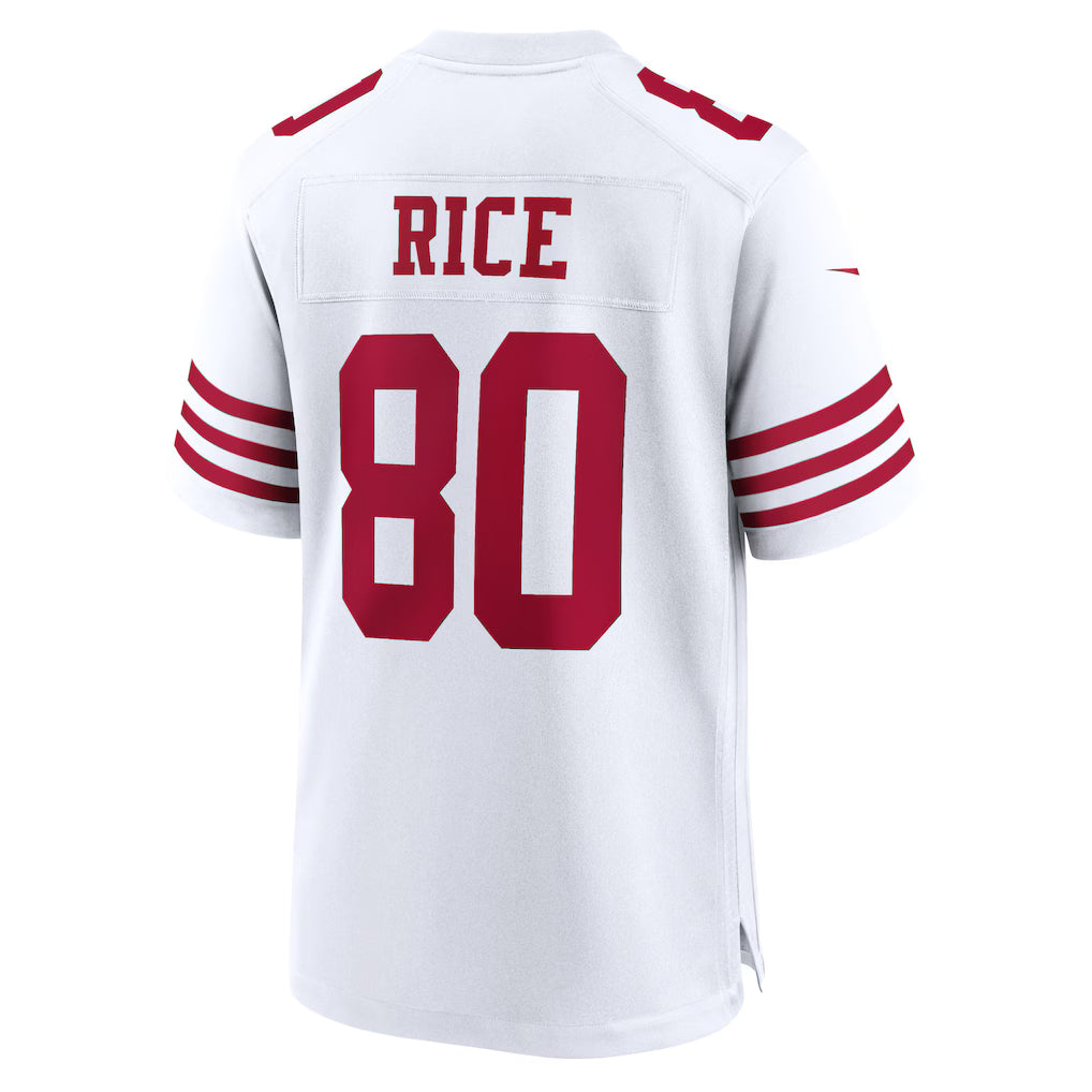 Jerry Rice #80 San Francisco 49ers Red Football Fan Jersey - White