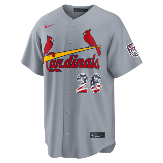 JJ Wetherholt St. Louis Cardinals USA 250 Fourth of July Road Baseball Jersey – Gray