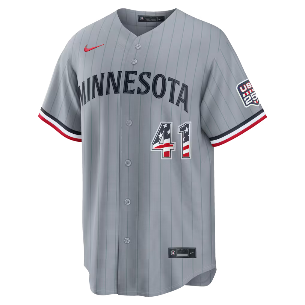 Joe Ryan Minnesota Twins USA 250 Fourth of July Road Baseball Jersey – Gray