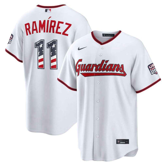 José Ramírez Cleveland Guardians USA 250 Fourth of July Home Baseball Jersey – White