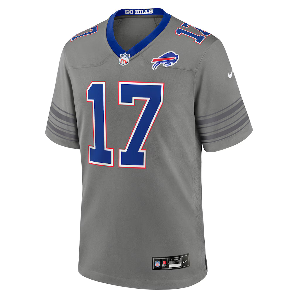 Josh Allen Buffalo Bills #17 Gray Football Jersey