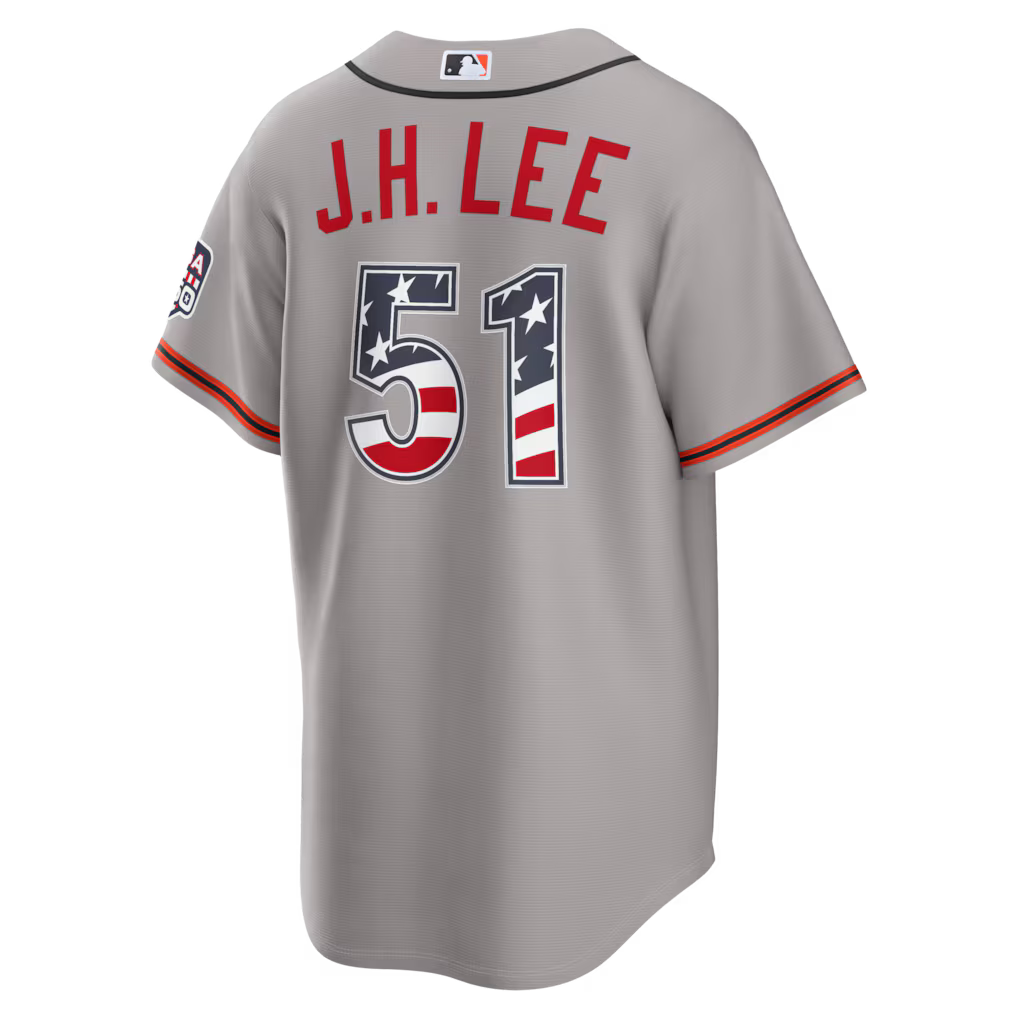 Jung Hoo Lee San Francisco Giants USA 250 Fourth of July Road Baseball Jersey – Gray