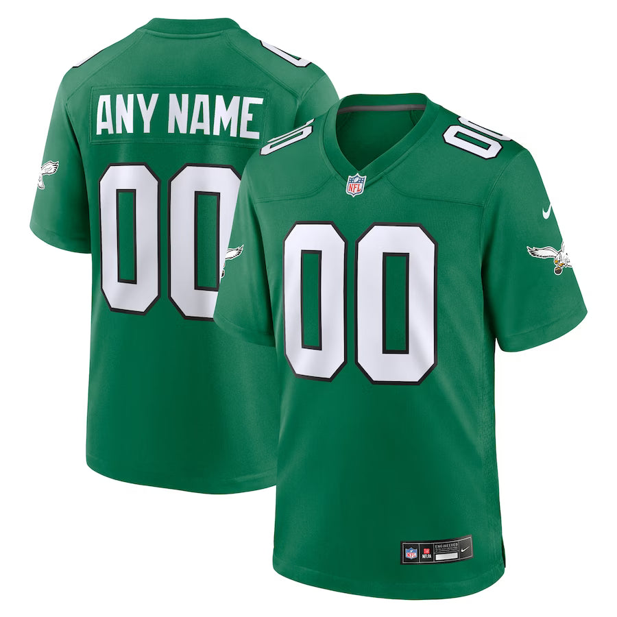 Philadelphia Eagles Alternate Custom Game Jersey - Kelly Green - NFL