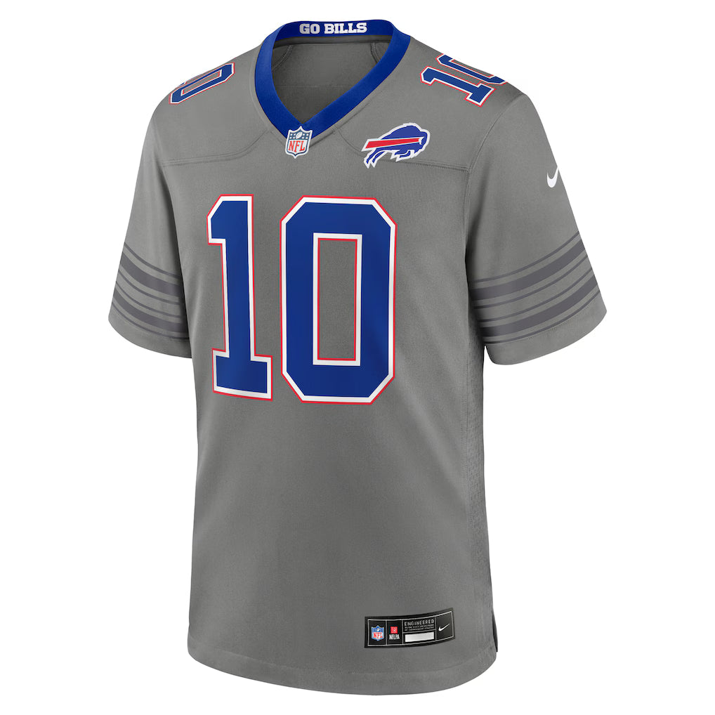 Buffalo Bills Khalil Shakir #10 Gray Football Jersey