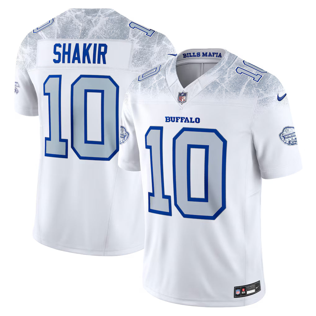 Khalil Shakir #10 Buffalo Bills White Football Game Jersey