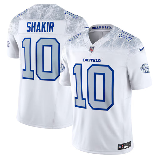 Khalil Shakir #10 Buffalo Bills White Football Game Jersey