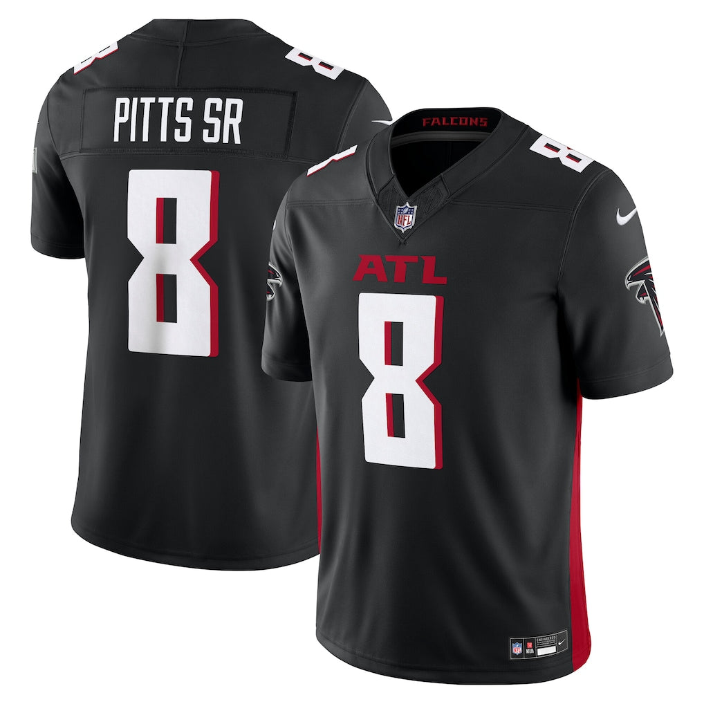 Kyle Pitts Sr. #8 Atlanta Falcons Custom Name & Number Black Football Fan Jersey