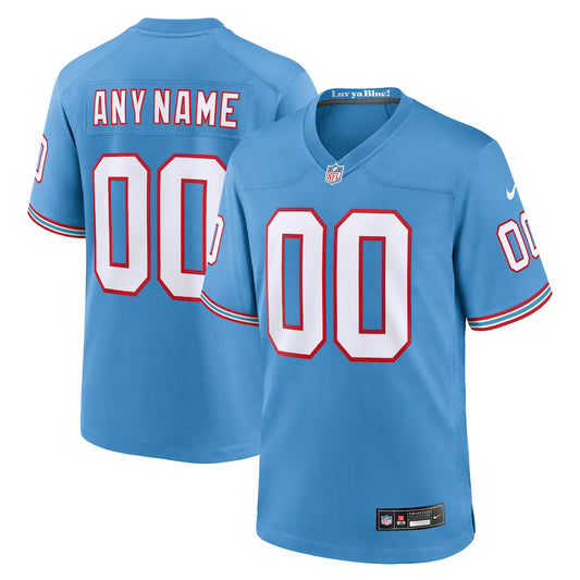 Tennessee Titans Oilers Throwback Custom Game Jersey - Light Blue - NFL