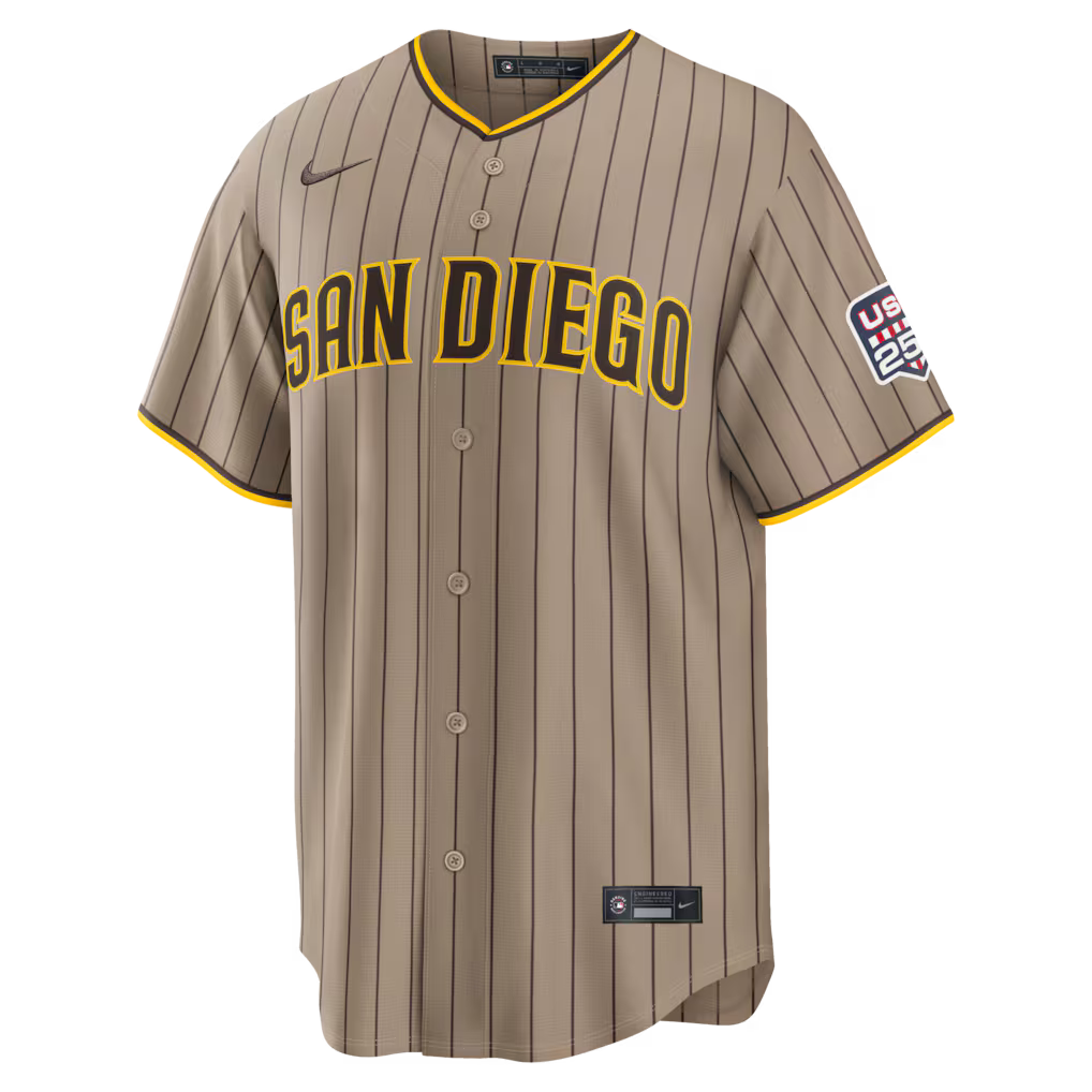 Manny Machado San Diego Padres USA 250 Fourth of July Alternate Baseball Jersey – Sand