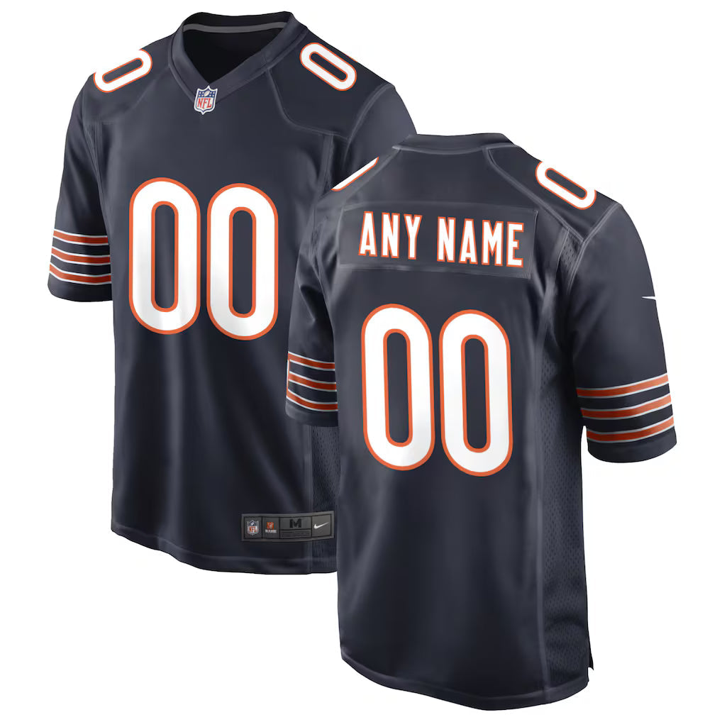 Custom Chicago Bears Football Jersey - Navy