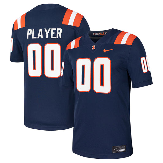 Illinois Fighting Illini Nike Pick-A-Player NIL Football Game Jersey - Navy - NCAA